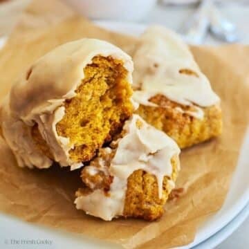 Pumpkin Scones with Maple Glaze