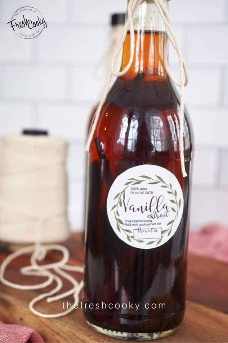 Homemade Vanilla Extract with Vanilla Extract Labels • The Fresh Cooky