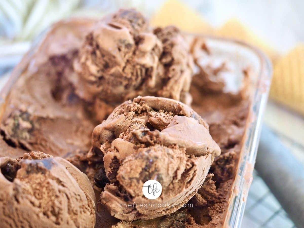 Fake Double Scoop Chocolate Ice Cream on Sugar Cone