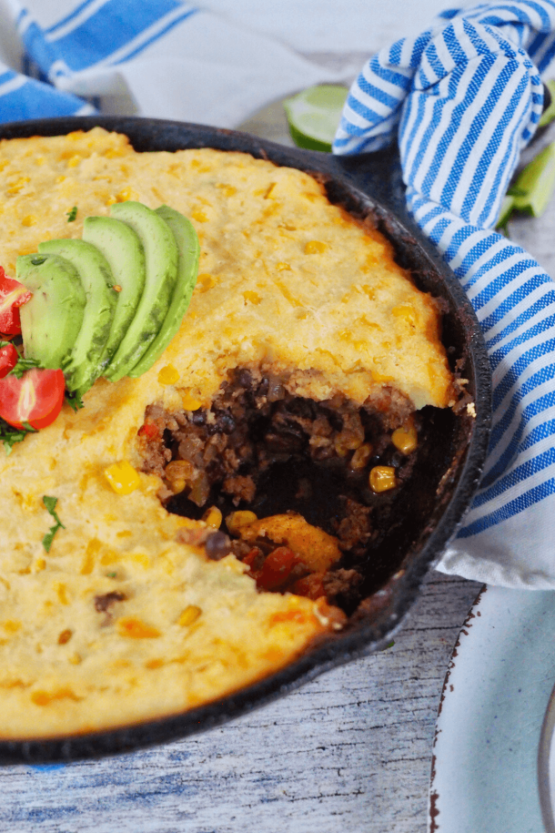 Easy Tamale Pie Recipe with Cornmeal Crust • The Fresh Cooky