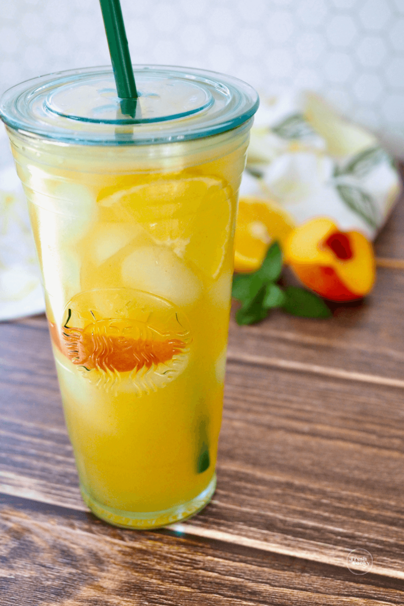 Easy Iced Peach Green Tea Lemonade Recipe Starbucks Copycat The Fresh Cooky