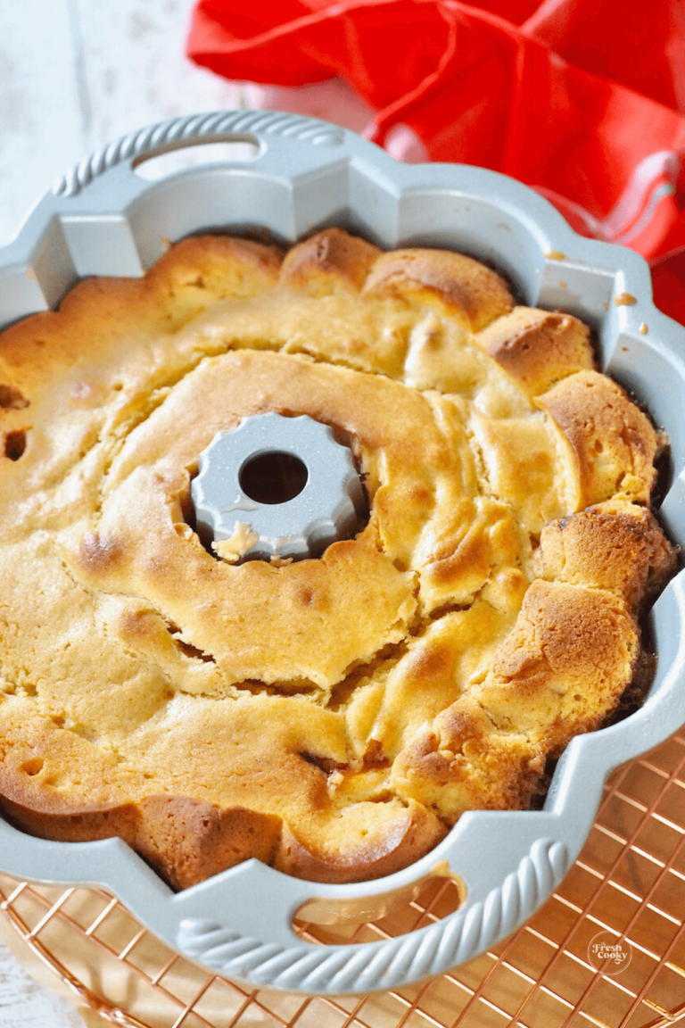 Best Peach Cobbler Pound Cake Recipe • The Fresh Cooky