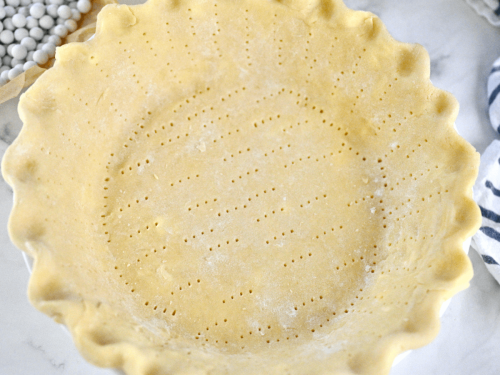 Three-in-One All-Butter Pie Dough  A perfect pie crust is no good if it's  burned. To avoid that risk, we bake the pie shell on a wire rack set in a  rimmed