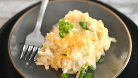 Crockpot Cracker Barrel Hash Brown Casserole {easy toss & go recipe!}