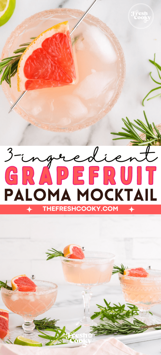 Skinny Grapefruit Paloma Spritzer Mocktail • The Fresh Cooky