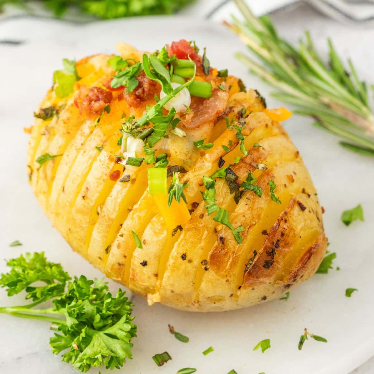 Grilled Hasselback Potatoes with Compound Butter