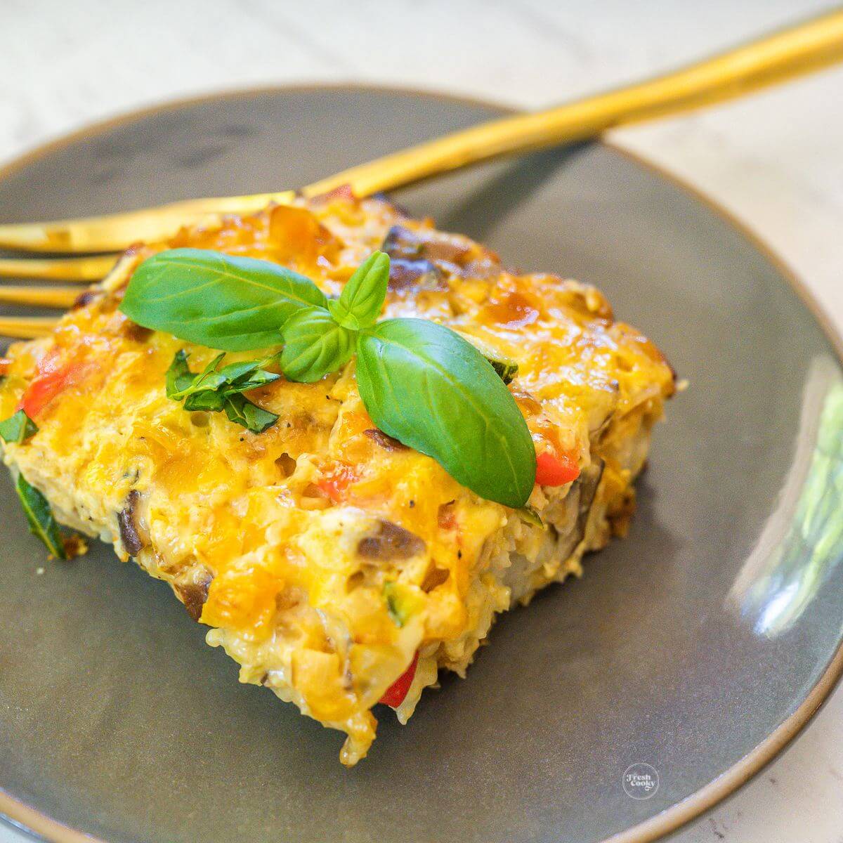 Easy Vegetarian Tater Tot Breakfast Casserole • The Fresh Cooky